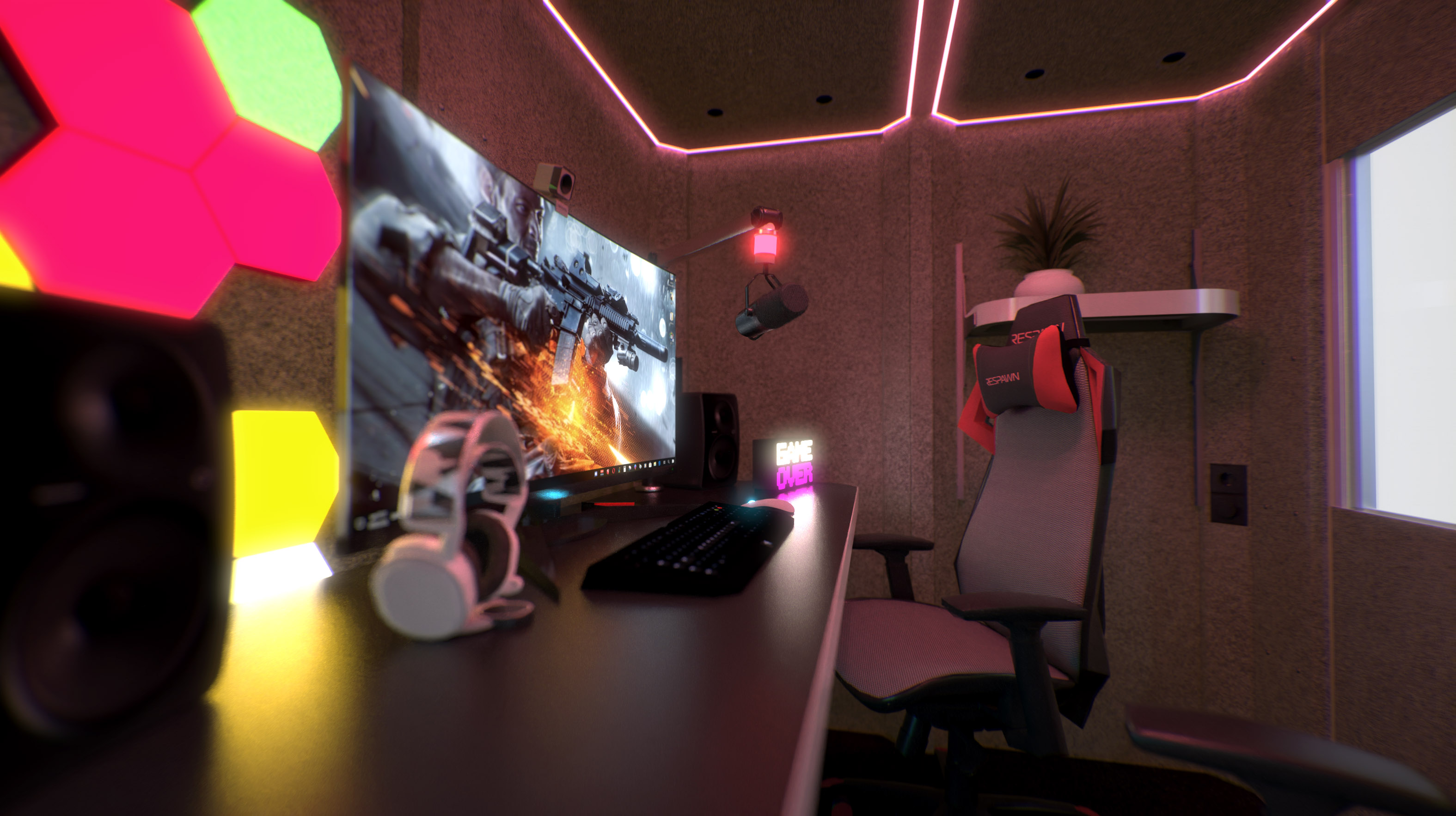 acoustic gaming room